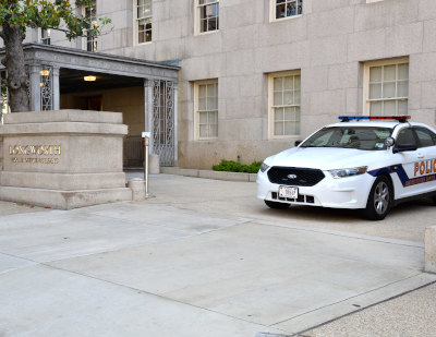 Cops car parked at Longworth, House Office Building