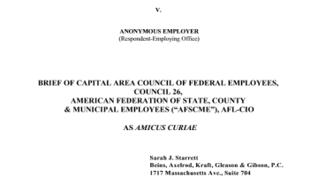 Cover Page Of The Amicus Curae Brief by Council 26, American Federation of State, County and Municipal Employees, AFL-CIO - Re: January 24, 2005 Notice and Invitation to File Amicus Curae Briefs PDF