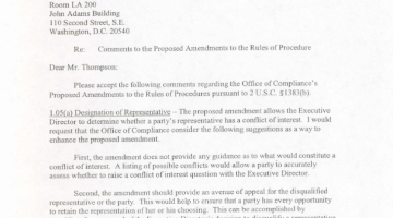 Cover Page Of The Office of the Chief Administative Officer, U.S. House of Representatives: Comments to the Proposed Amendments to the Rules of Procedures - 20031016 PDF