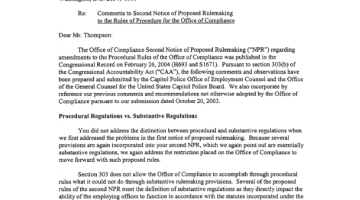 Cover Photo Of The U.S. Capitol Police: Comments to the Second Notice of Proposed Rulemaking to the Rules of Procedure for the Office of Compliance - 20040329 PDF