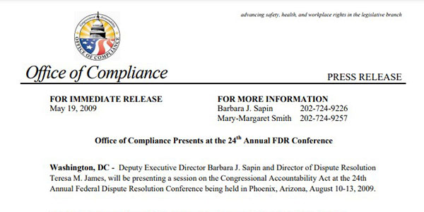 office of compliance presents at the 24th annual fdr conference featured images