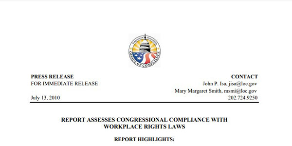 report assesses congressional compliance with workplace rights laws featured image