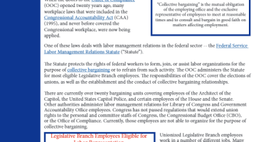 Cover Page of the Compliance at Work - The State of Unions and Collective Bargaining on Capitol Hill pdf