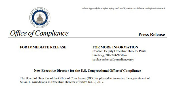 Featured Image Of The New Deputy Executive Director for U. S. Congressional Office of Compliance PDF