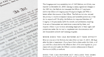 Cover Page Of The FAQs: What is the Congressional Accountability Act of 1995 Reform Act? PDF