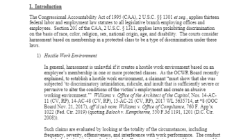 Cover Page of the Harassment: Who Can Be Held Responsible Under the CAA pdf