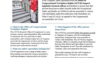 Cover Page Of The 5 Things to Know About Congressional Office Safety Inspections PDF