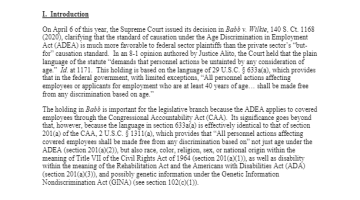 Cover Page of the CAA Standards of Causation after Babb c. Wilkie pdf