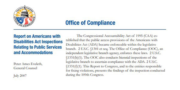 ADA Biennial Inspection Report for the 109th Congress (Nov 2007) featured image