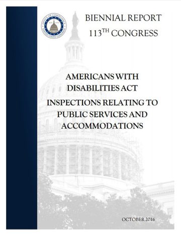 ADA Biennial Inspection Report for the 113th Congress (Oct 2016) first page PDF screenshot