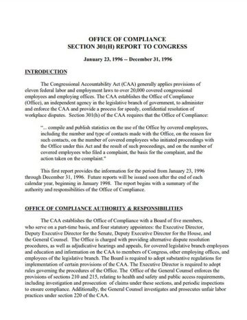 OC Section 301(H) Report to Congress 1996 first page PDF screenshot