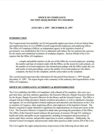 OOC Section 301(H) Report to Congress 1997 first page PDF screenshot