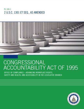 Cover Page Of the Congressional Accountability Act of 1995 - Public Law 104-1 - 2 U.S.C. 1301 Et Seq., As Amended PDF