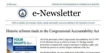 Featured Image Of The e-Newsletter - June 2019 - Historic reforms made to the Congressional Accountability Act - v4 PDF