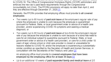 Cover Page of the Families First Coronavirus Response Act: Paid Leave Requirements for Employing Offices in the Legislative Branch pdf