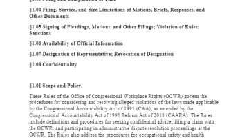 Cover Page Of The Procedural Rules of the OCWR as Amended June 2019 - Outline PDF