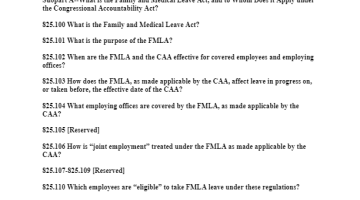 Cover Page Substantive Regulations Adopted by the Board of Directors of the Office of Compliance and Approved by Congress Extending Rights and Protections Under the Family and Medical Leave Act of 1996 pdf