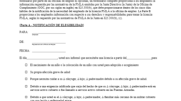 Formulario C - Notificación de Responsabilidades y Derechos de Elegibilidad