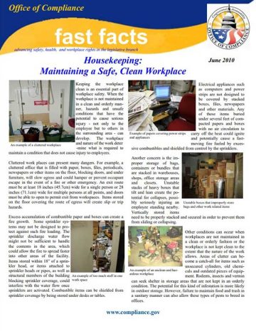 Cover Page of the Housekeeping: Maintaining a Safe, Clean Workplace pdf