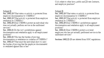 Cover page Index to proposed Uniformed Services Employment and Reemployment Rights Act ("USERRA") regulations - December 30, 2008 pdf