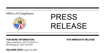 Featured Image of the Office of Compliance Board of Directors Chair Names Peter Eveleth as the Office's Third General Counsel PDF