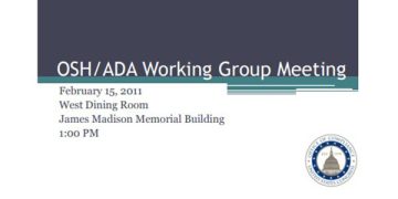 Featured Image of the OSH/ADA Working Group Meeting: ADA Access on Capitol Hill pdf