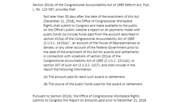 Cover Page of the PDF Report on Amounts Previously Paid with Public Funds in Connection with Violations of Sections 201(1) or 207 of the CAA-pdf