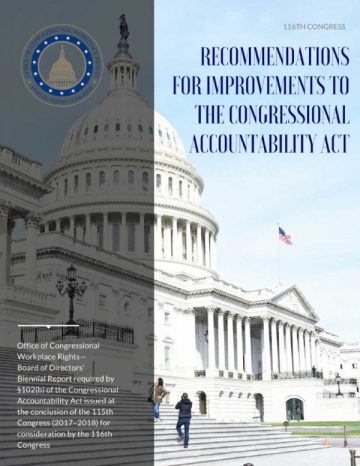 Cover of the Recommendations for Improvements to the Congressional Accountability Act - 116th Congress pdf