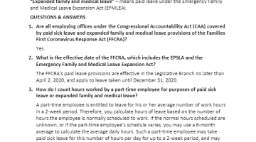 Cover Page of Families First Coronavirus Response Act: Questions & Answers* pdf